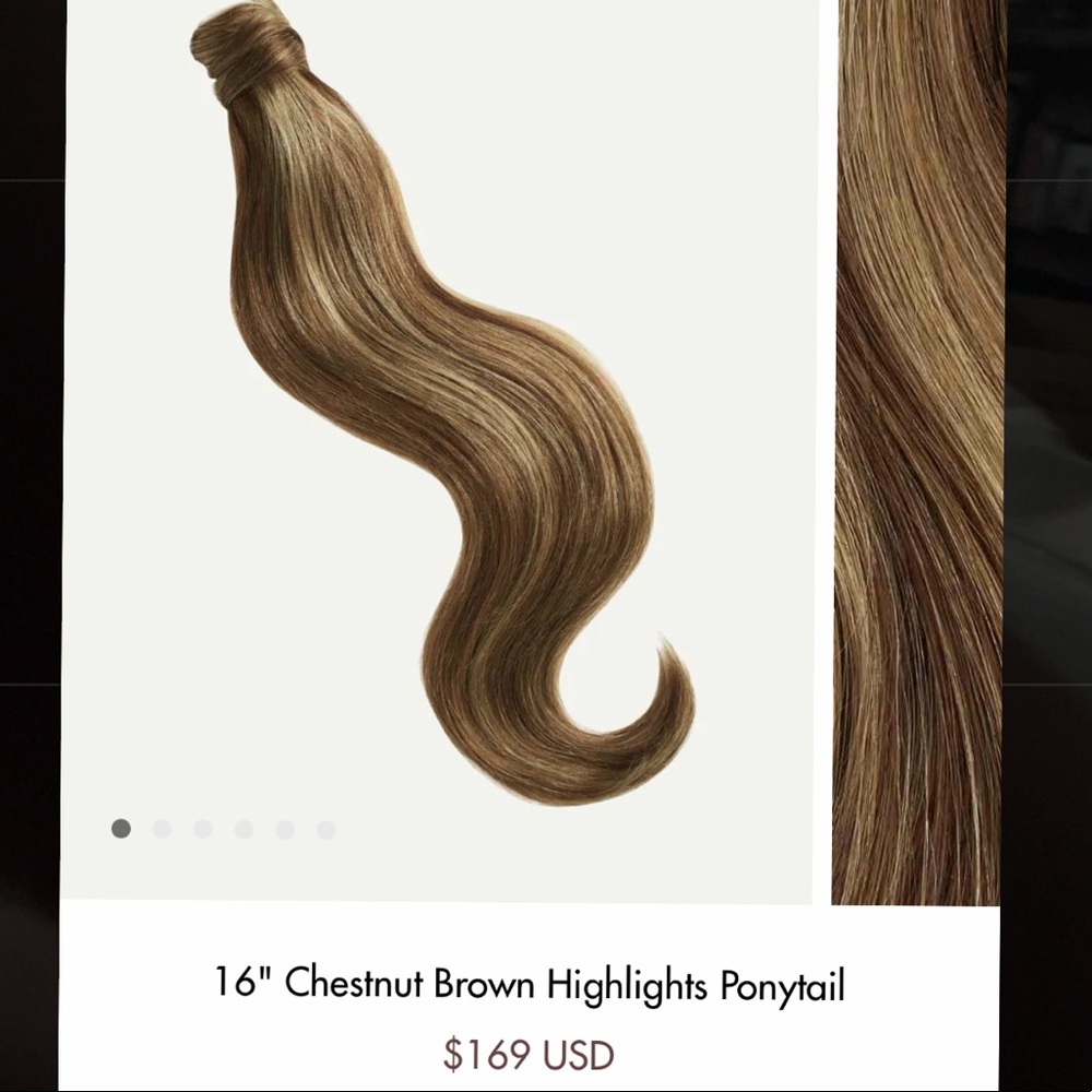 Luxy 16” Chestnut Brown Highlighted Ponytail Hair Extension